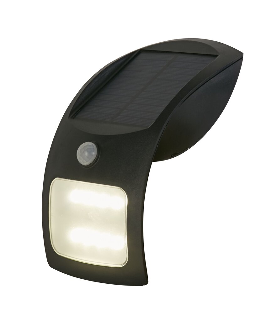 Āra sienas lampa Searchlight Solar 67420BK-PIR, melna, 1 gab. cena un informācija | Āra apgaismojums | 220.lv