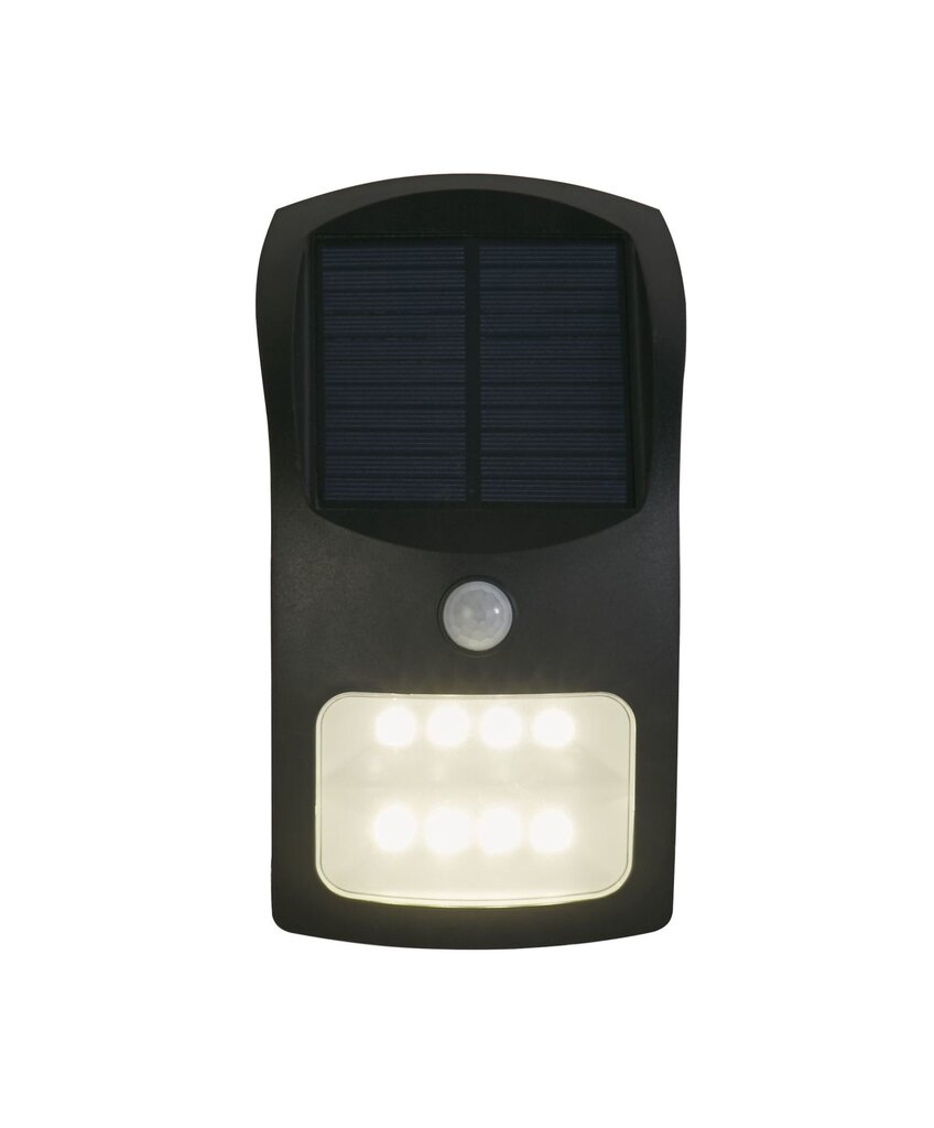 Āra sienas lampa Searchlight Solar 67420BK-PIR, melna, 1 gab. cena un informācija | Āra apgaismojums | 220.lv