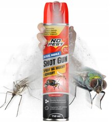 No Pest Gun lidojošo kukaiņu aerosols 4Fly Shot, 750ml цена и информация | Средства от комаров и клещей | 220.lv