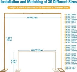 Fomcet Gold-10FT-F 3x3 m fona statīvs cena un informācija | Apgaismojums fotografēšanai | 220.lv