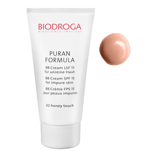 BB krēms Biodroga Puran Formula SPF15, 02 Honey Touch, 40ml cena un informācija | Grima bāzes, tonālie krēmi, pūderi | 220.lv