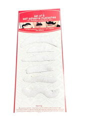 Белые наклеенные усы Санты, 6 шт. цена и информация | Карнавальные костюмы, парики и маски | 220.lv