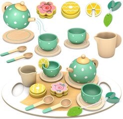 Bērnu rotaļu komplekts tējas dzeršanai Afternoon tea, zaļš, 15 gab. цена и информация | Игрушки для девочек | 220.lv
