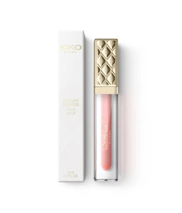 Spīdīgā lūpu eļļa Kiko Milano Holiday Premiere,01 Rose Cuddle, 3 ml cena un informācija | Lūpu krāsas, balzāmi, spīdumi, vazelīns | 220.lv