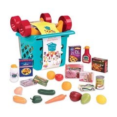 Ratiņi ar rotaļu produktiem Battat Shopping Cart, zils, 23 gab. cena un informācija | Rotaļlietas meitenēm | 220.lv