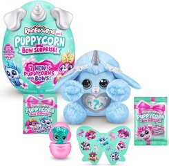 Plīša kucēns Rainbocorns Puppycorn Bow Surprise Poodle 9269, zils cena un informācija | Mīkstās (plīša) rotaļlietas | 220.lv