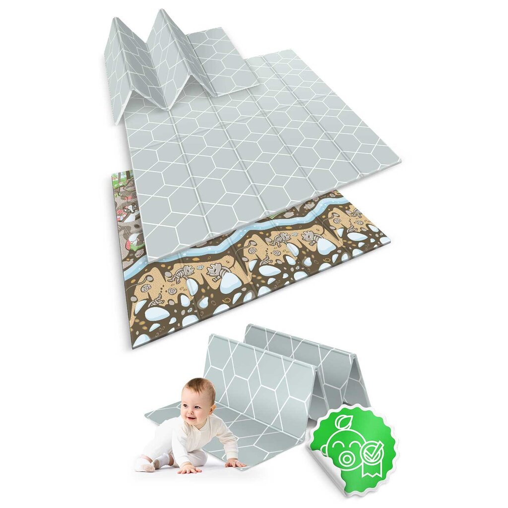 Izvelkamais putuplasta paklājs, Nukido 1734005, 200 cm. x 180 cm. x 1 cm, uz zemes cena un informācija | Rotaļlietas zīdaiņiem | 220.lv