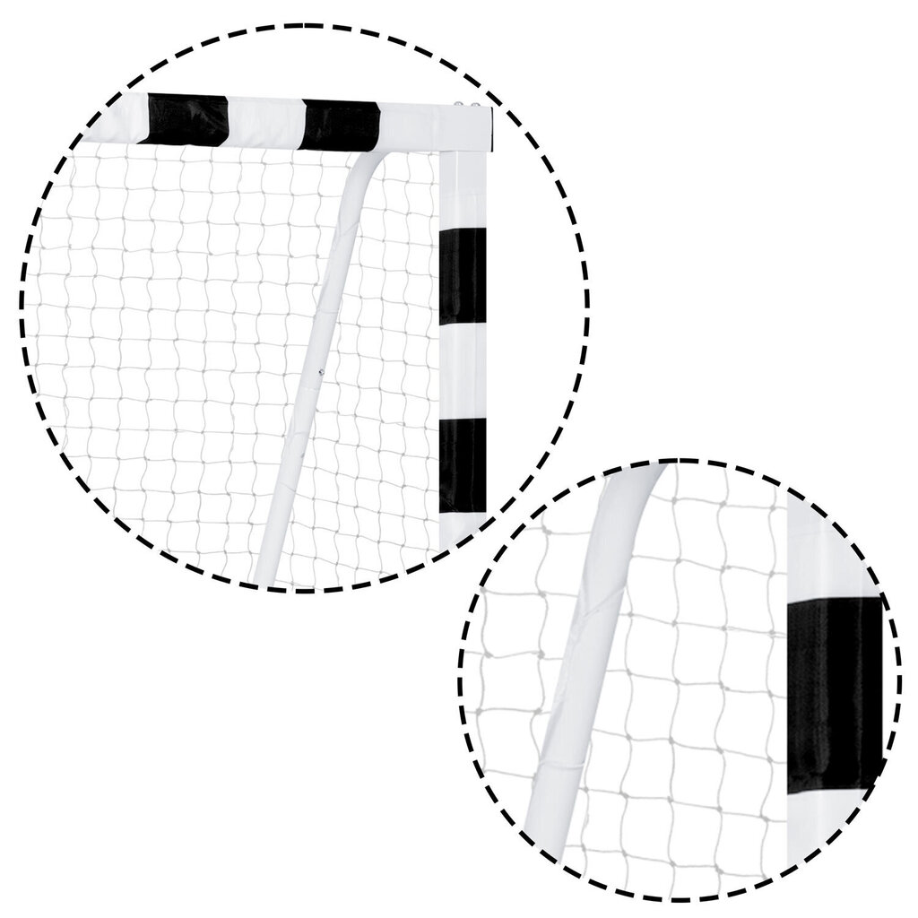 Futbola vārti, 300 cm x 160 cm x 90 cm, melnbalts cena un informācija | Futbola vārti un tīkls | 220.lv