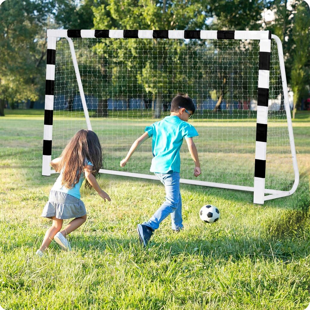 Futbola vārti, 300 cm x 160 cm x 90 cm, melnbalts cena un informācija | Futbola vārti un tīkls | 220.lv