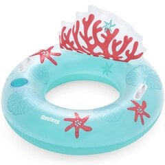 Надувной круг для плавания со спинкой, 107 х 113 см, Bestway, синий цена и информация | Надувные и пляжные товары | 220.lv