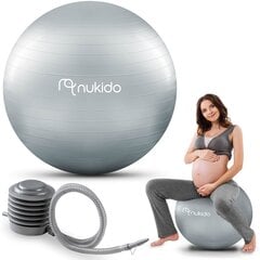Мяч аэробический для беременных, 65 см, серый цена и информация | Гимнастические мячи | 220.lv