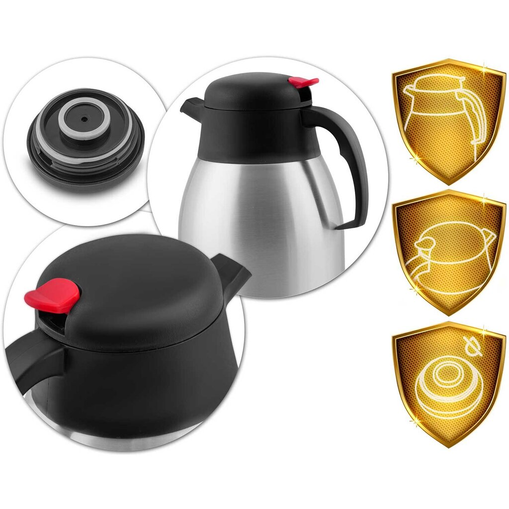 Vakuuma krūze kafijai un tējai, 2 l, metāla, 2 gab. cena un informācija | Termosi, termokrūzes | 220.lv