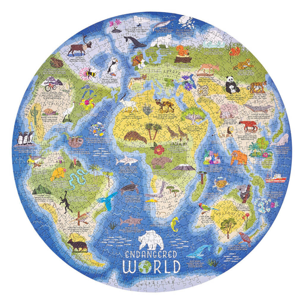 Puzle Endangered World Jigsaw Puzzle, 1000 d. cena un informācija | Puzles, 3D puzles | 220.lv