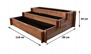 Paaugstināta koka dārza dobe ar agrotekstilu, 110x89 cm cena un informācija | Siltumnīcas | 220.lv