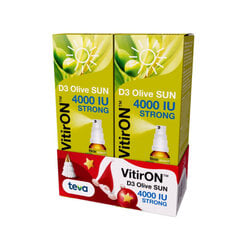 Uztura bagātinātājs VitirON D3 Olive Sun 4000IU sprejs 10ml 1+1 cena un informācija | Vitamīni, preparāti, uztura bagātinātāji labsajūtai | 220.lv