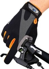 Велосипедные перчатки SONNY, чёрные/оранжевые, сенсорные цена и информация | Велоперчатки | 220.lv
