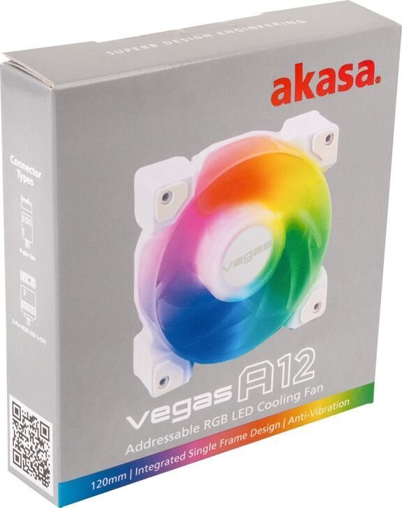 Akasa Vegas A12 RGB AK-FN111-WH цена и информация | Datora ventilatori | 220.lv