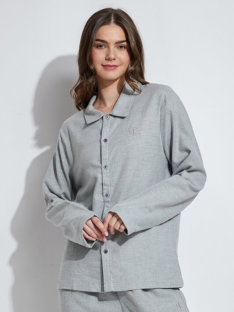 Calvin Klein pidžamas krekls sievietēm 000QS7034EP7A, pelēks цена и информация | Naktskrekli, pidžamas | 220.lv