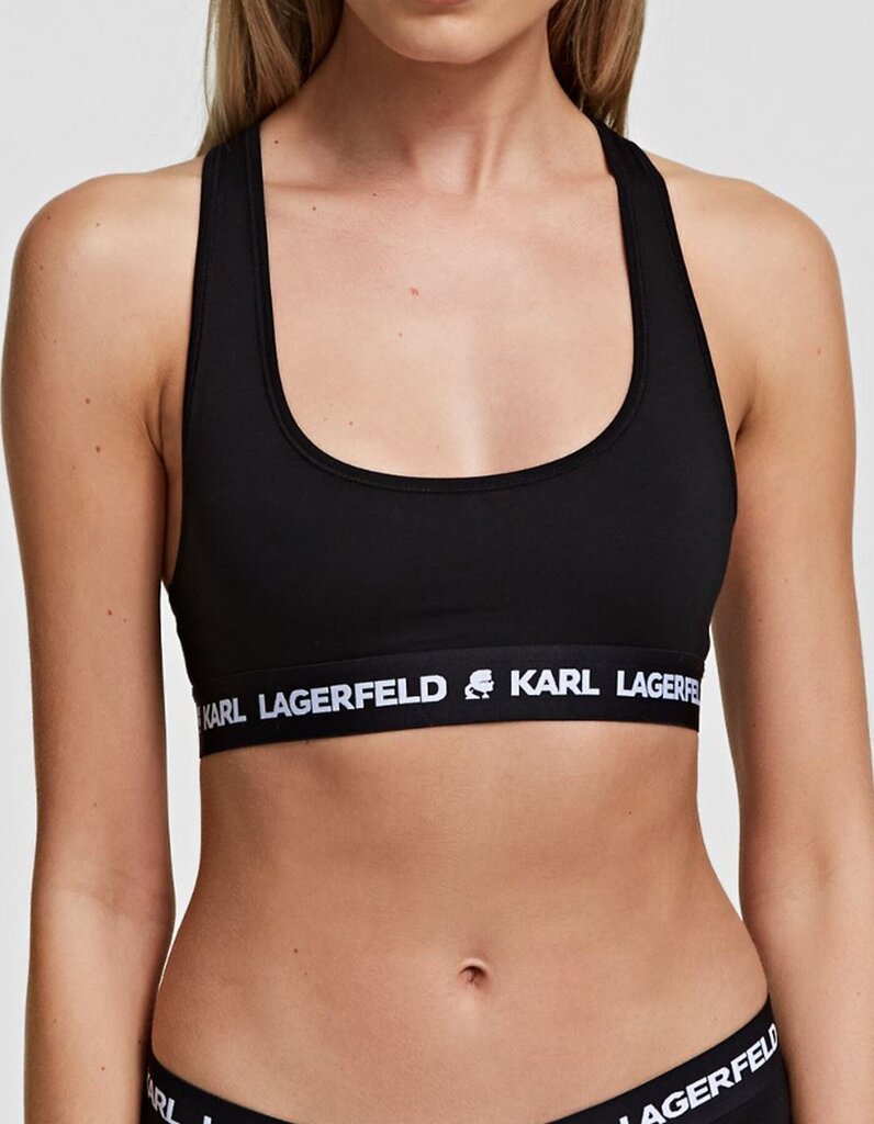Karl Lagerfeld krūšturis sievietēm Logo Sports 545003401, melns цена и информация | Krūšturi | 220.lv