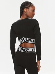 Майка с длинными рукавами Karl Lagerfeld Skinny Fit Black 240W1716 563760014, черный цена и информация | Женские блузки, рубашки | 220.lv