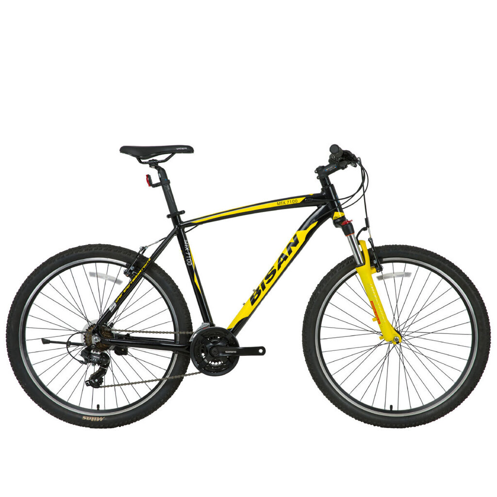 Kalnu velosipēds Bisan MTX7100 29, melns/dzeltens cena un informācija | Velosipēdi | 220.lv