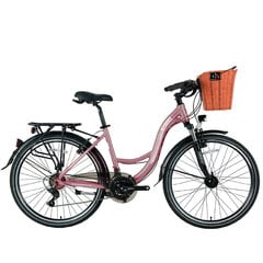 Городской велосипед Bisan 26 Sandy (PR10010316) розовый/белый (17) цена и информация | Велосипеды | 220.lv