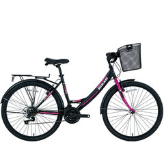 Sieviešu pilsētas velosipēds Bisan 26 Mabella, melns/violets cena un informācija | Velosipēdi | 220.lv