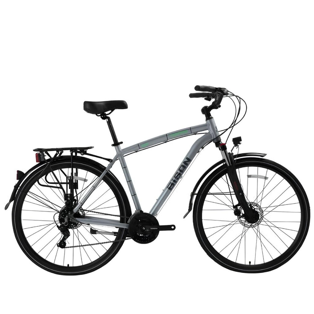 Vīriešu tūrisma velosipēds Bisan Comfortline VB 28, pelēks/zaļš cena un informācija | Velosipēdi | 220.lv
