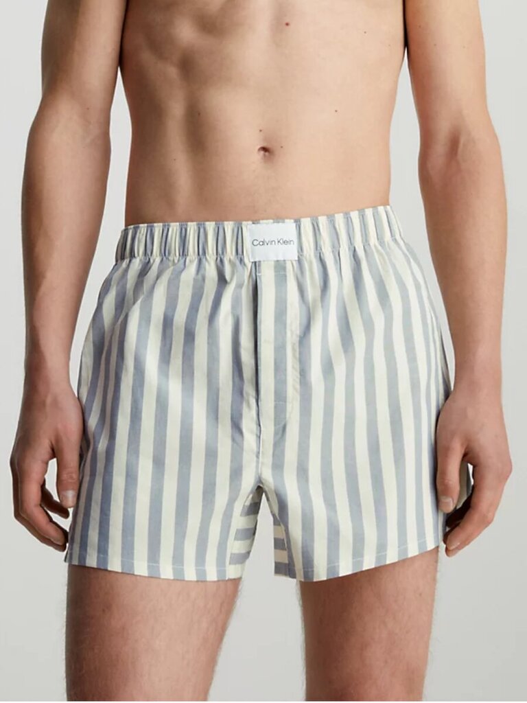 Calvin Klein biksītes vīriešiem Boxer Slim 000NB3322AGPD 545667676, zils/balts cena un informācija | Vīriešu apakšbikses | 220.lv