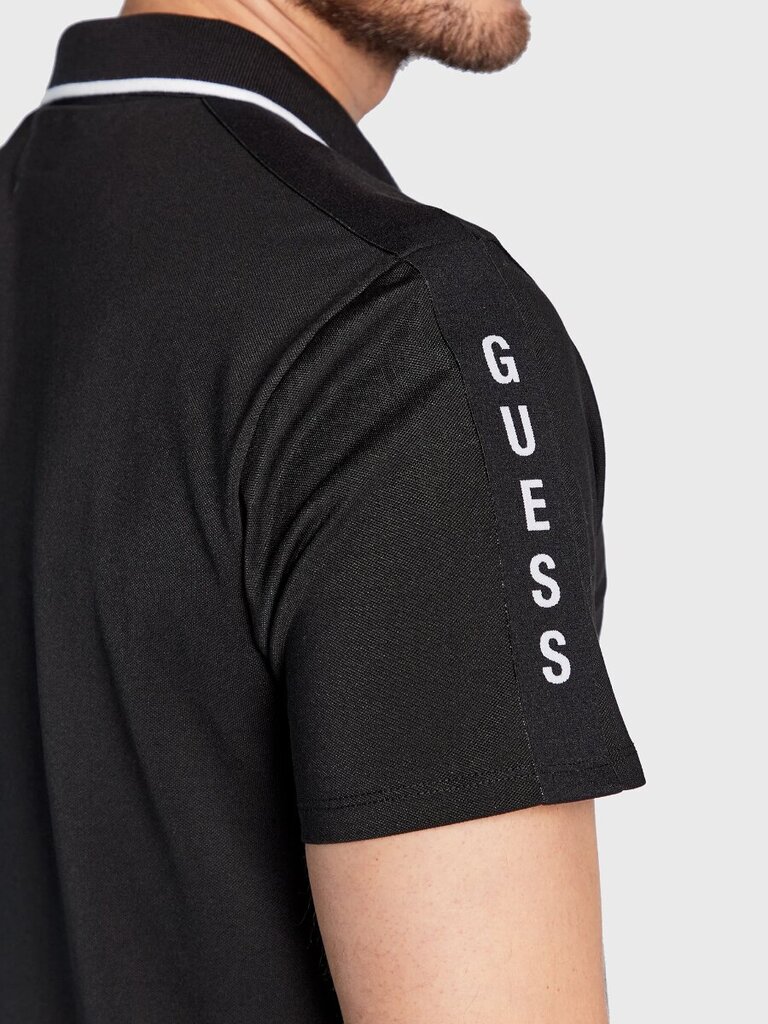 Guess Jeans polo krekls vīriešiem M2YP25 KARS0 JBLK 563936957, melns cena un informācija | Vīriešu T-krekli | 220.lv