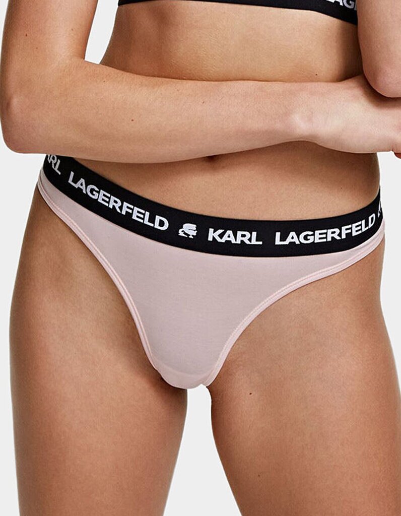 Karl Lagerfeld biksītes sievietēm Logo Thong 545656968, rozā cena un informācija | Sieviešu biksītes | 220.lv