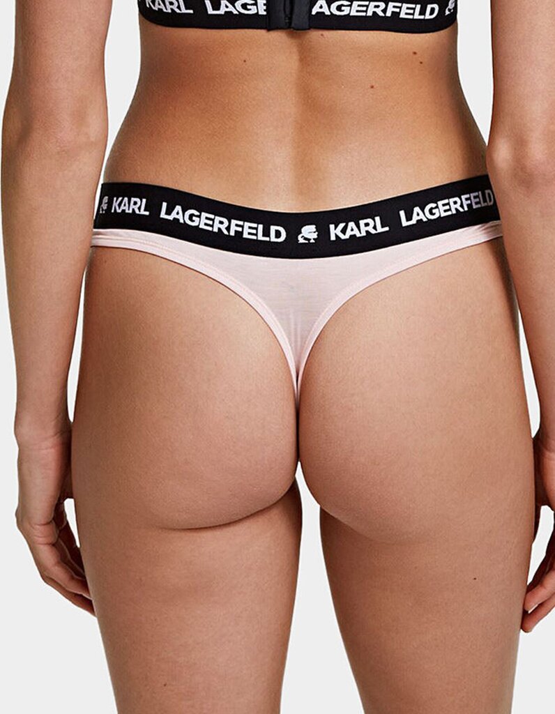 Karl Lagerfeld biksītes sievietēm Logo Thong 545656968, rozā cena un informācija | Sieviešu biksītes | 220.lv