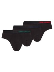 Karl Lagerfeld vīriešu apakšveļa Hip Logo Brief 230M2102, melns, 3gab. cena un informācija | Vīriešu apakšbikses | 220.lv