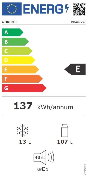 Gorenje RB492PW цена и информация | Ledusskapji | 220.lv