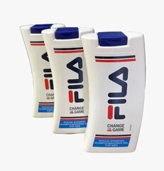 Šampūns/dušas želeja vīriešiem Fila Change The Game Shower Gel, 3x300 ml cena un informācija | Fila Smaržas, kosmētika | 220.lv