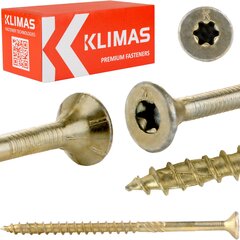 100 gab. Skrūves kokam 6x300 mm, konusveida, TORX, Klimas WKCS cena un informācija | Stiprinājumi | 220.lv