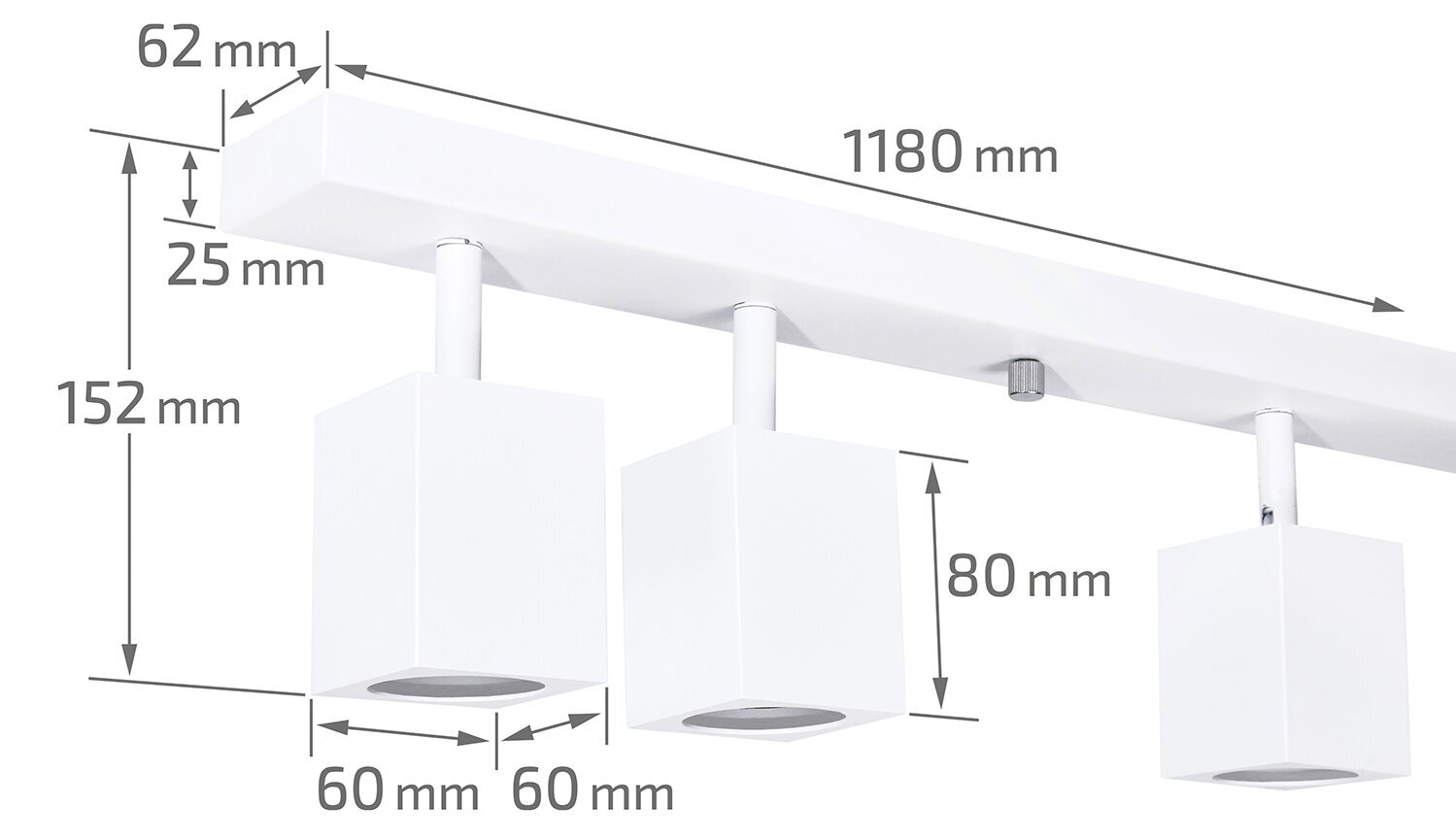 Virsmā montējams halogēna sienas/galda gaismeklis LED Quantus x6 cena un informācija | Griestu lampas | 220.lv