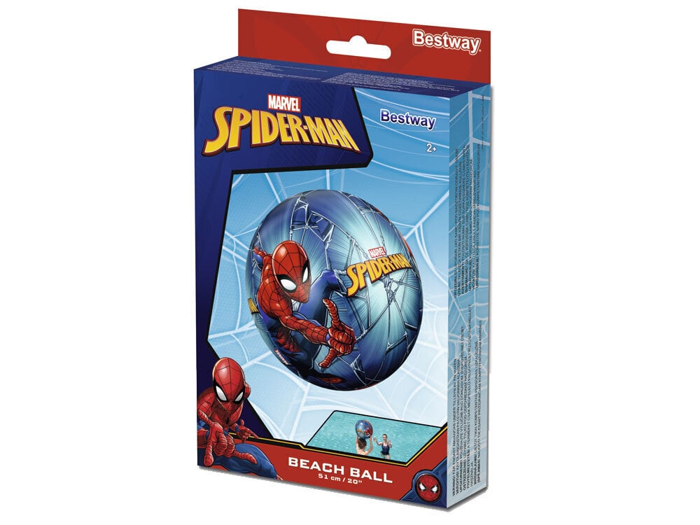 Piepūšamā bumba Bestway Spiderman, 51 cm cena un informācija | Ūdens, smilšu un pludmales rotaļlietas | 220.lv