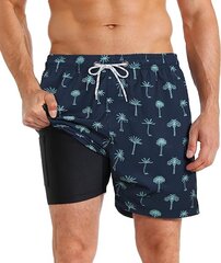 APTRO Мужские плавательные шорты, сетчатая подкладка, тёмно-синие цена и информация | Плавки, плавательные шорты | 220.lv