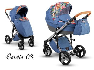 Universālie rati Lonex Carello 2in1 03, blue flowers cena un informācija | Bērnu rati | 220.lv