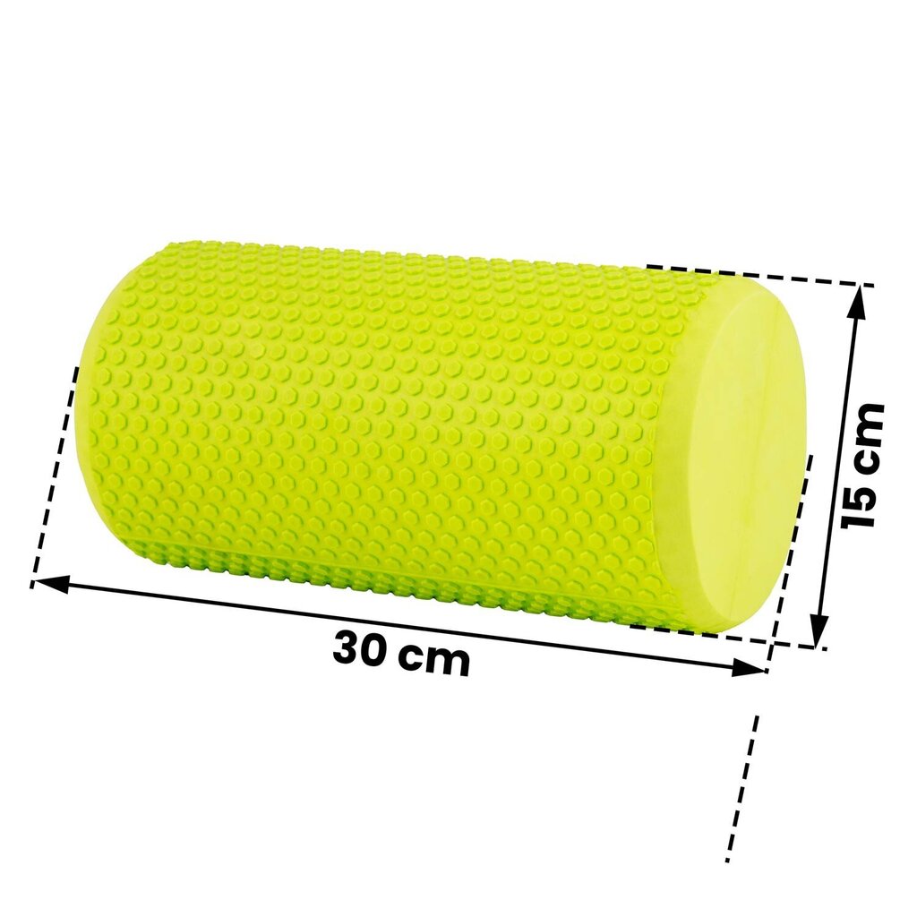 Vingrošanas rullītis Neo-Sport NS-963, 30x15 cm, zaļš cena un informācija | Jogas preces | 220.lv