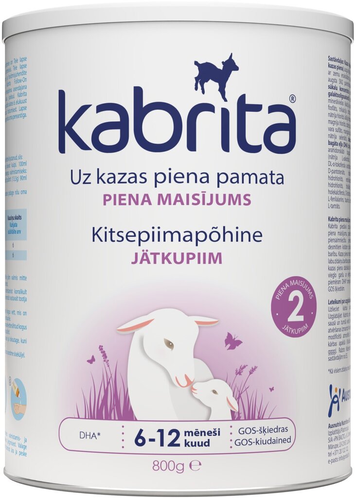 Piena maisījums Kabrita 2, 6 mēn+, 800 g цена и информация | Piena maisījumi (6+ mēn.) | 220.lv