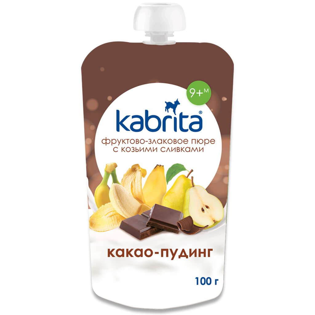 Kabrita® Augļu biezenis ar graudaugiem un kazas piena krēmu „Kakao pudiņš" bērniem no 9 mēn. X6 kastē цена и информация | Biezeņi | 220.lv