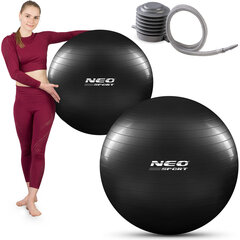 Vingrošanas bumba ar pumpi Neo Sport NS-952, 75 cm, melna цена и информация | Гимнастические мячи | 220.lv