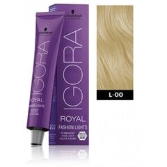 Ilgnoturīga matu krāsa Schwarzkopf Professional Igora Royal Fashion Lights, L-00 balta, 60 ml цена и информация | Краска для волос | 220.lv