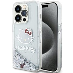 Hello Kitty HKHCP14LLIKHET iPhone 14 Pro 6.1" srebrny|silver hardcase Liquid Glitter Charms Kitty Head цена и информация | Чехлы для телефонов | 220.lv