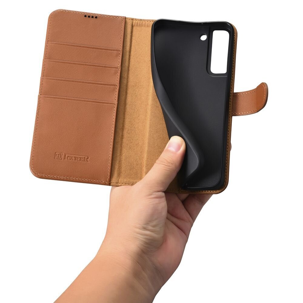 iCarer Leather Wallet Case cena un informācija | Telefonu vāciņi, maciņi | 220.lv