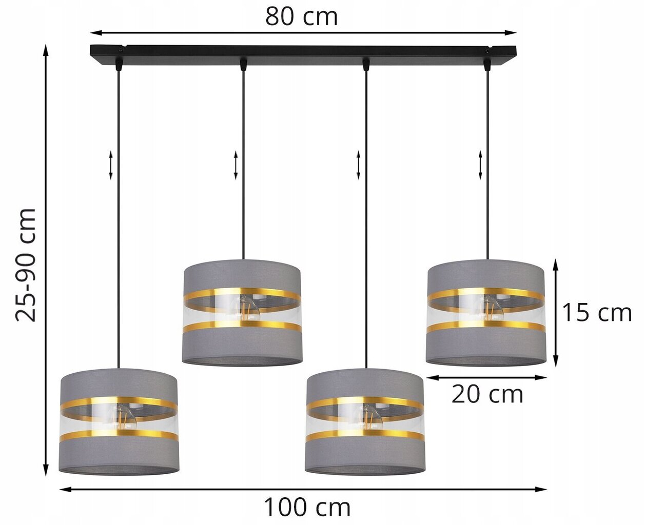 LightHome piekaramā lampa Elegance Gold cena un informācija | Piekaramās lampas | 220.lv