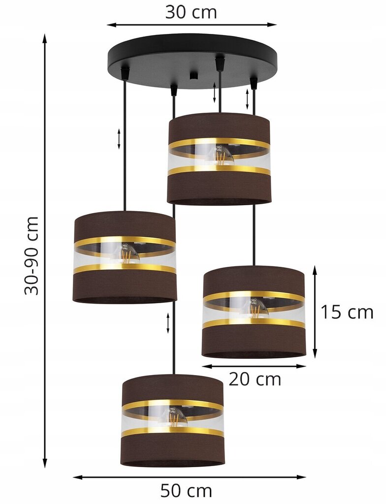 LightHome piekaramā lampa Elegance Gold cena un informācija | Piekaramās lampas | 220.lv