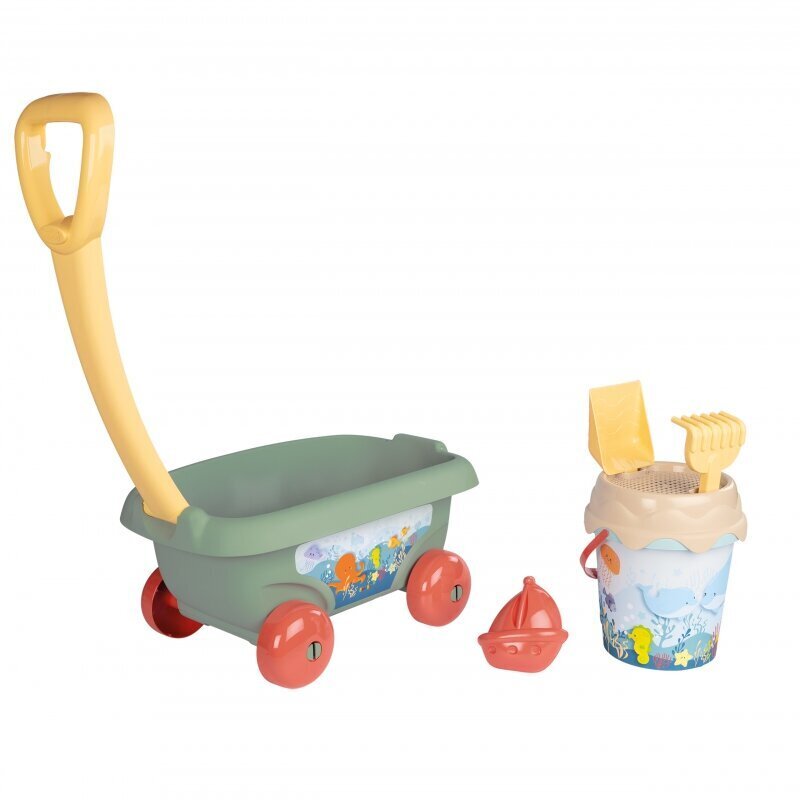 Rati un smilšu rotaļlietu komplekts Smoby, zaļš цена и информация | Ūdens, smilšu un pludmales rotaļlietas | 220.lv
